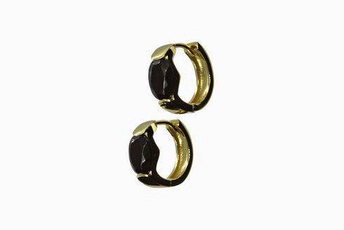 Divya दिव्या | Onyx | Hoop | 18K Vermeil Vergoldung